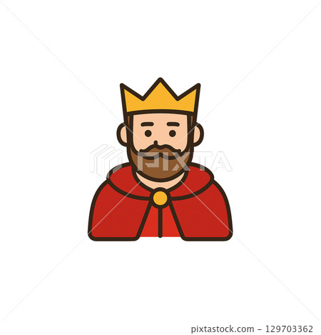 King color icon, material, no background, illustration 129703362