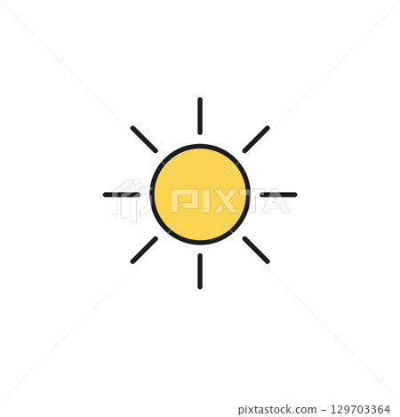 Sunny weather color icon, material, no background, illustration Sunny weather color icon, material, no background, illustration 129703364