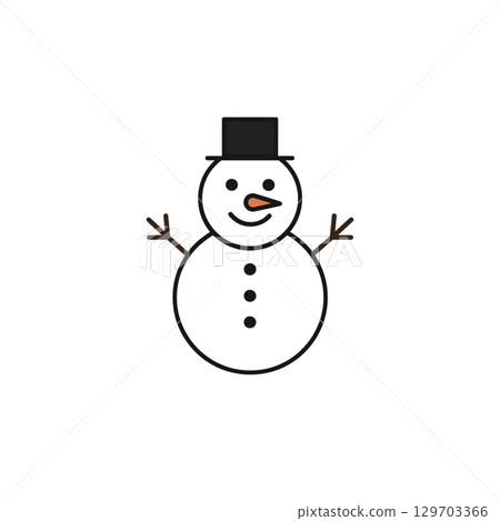 雪人彩色圖標，材質，無背景，插圖 129703366