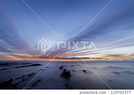 The morning glow sea 129703377