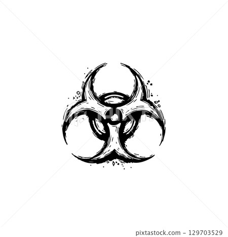 Biohazard Symbol Vector Illustration in Black and White Sketch Style Isolated Biohazard Symbol Vector Illustration in Black and White Sketch Style Isolated 129703529