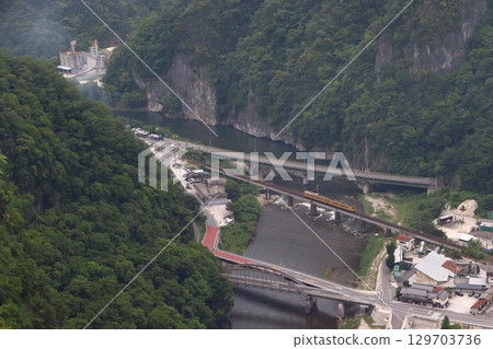 Hakubi Line 115 series train (one-man, two-car train) passing through Ikura, Niimi City 129703736