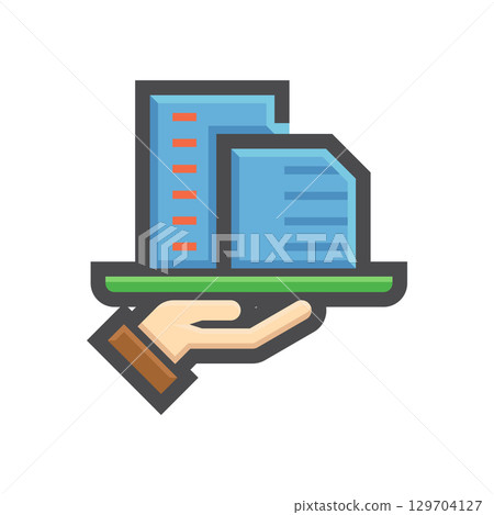 Real estate vector icon design element. 129704127