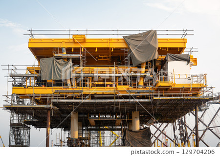 Oil rig construction for exploration and drilling crude oil. 129704206