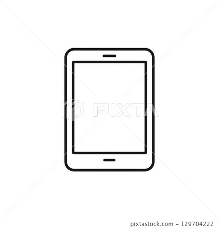 Tablet line drawing icon, material, no background, illustration 129704222