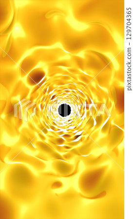 Abstract glowing golden tunnel with swirling liquid textures and a dark central void, evoking motion and energy Abstract glowing golden tunnel with swirling liquid textures and a dark central void, evoking motion and energy 129704365