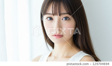 長直髮女模特兒 129704694