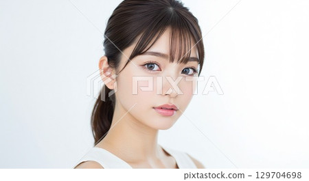 馬尾辮女模特兒 129704698