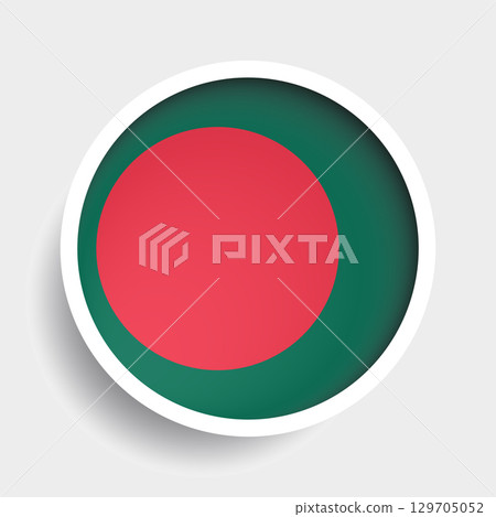 Flag of Bangladesh, round icon with shadow, national symbol  129705052