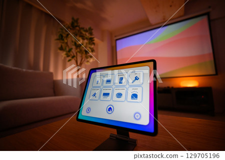A room with gadgets 129705196
