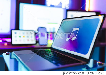 A room with gadgets 129705230