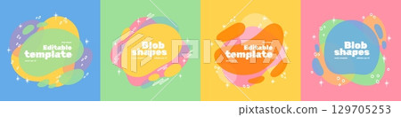 Abstract backgrounds. Color graphic shapes, liquid modern wave or summer fluid flow pattern. Dynamic splash. Blob forms design template. Decorative multilayer liquid spots. Vector design Abstract backgrounds. Color graphic shapes, liquid modern wave or summer fluid flow pattern. Dynamic splash. Blob forms design template. Decorative multilayer liquid spots. Vector design 129705253