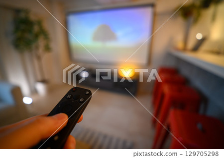 A room with gadgets 129705298