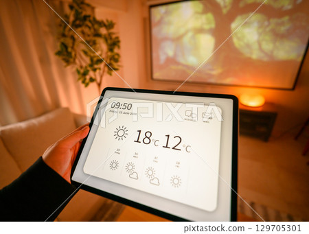 A room with gadgets 129705301
