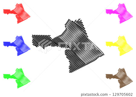 Colchester County (Canada, Nova Scotia Province, North America) map vector illustration, scribble sketch Municipality of the County of Colchester map 129705602