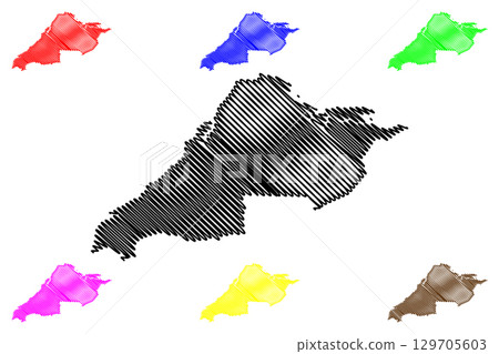 Cumberland County (Canada, Nova Scotia Province, North America) map vector illustration, scribble sketch Cumberland map 129705603