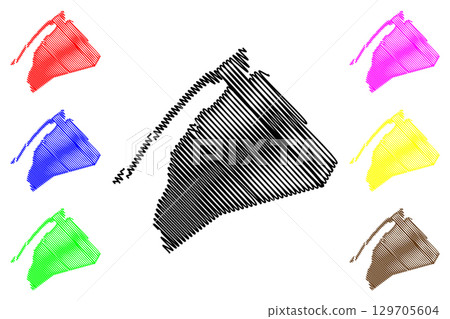 Digby County (Canada, Nova Scotia Province, North America) map vector illustration, scribble sketch Comte de Digby map Digby County (Canada, Nova Scotia Province, North America) map vector illustration, scribble sketch Comte de Digby map 129705604