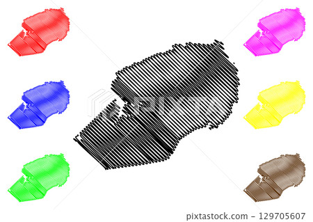 Hants County (Canada, Nova Scotia Province, North America) map vector illustration, scribble sketch Hants map Hants County (Canada, Nova Scotia Province, North America) map vector illustration, scribble sketch Hants map 129705607