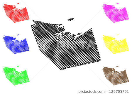 Pictou County (Canada, Nova Scotia Province, North America) map vector illustration, scribble sketch Siorramachd Phiogto map Pictou County (Canada, Nova Scotia Province, North America) map vector illustration, scribble sketch Siorramachd Phiogto map 129705791