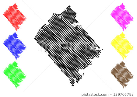 Queens County (Canada, Nova Scotia Province, North America) map vector illustration, scribble sketch Queens map Queens County (Canada, Nova Scotia Province, North America) map vector illustration, scribble sketch Queens map 129705792