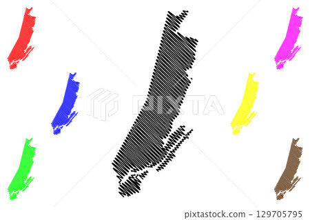 Victoria County (Canada, Nova Scotia Province, North America) map vector illustration, scribble sketch Victoria map 129705795