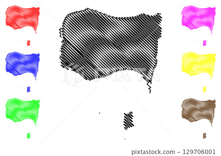 Essex County (Canada, Ontario Province, North America) map vector illustration, scribble sketch Comte d'Essex map 129706001