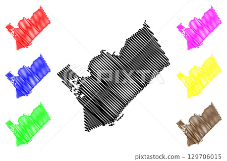 United Counties of Leeds and Grenville (Canada, Ontario Province, North America) map vector illustration, scribble sketch Leeds and Grenville map United Counties of Leeds and Grenville (Canada, Ontario Province, North America) map vector illustration, scribble sketch Leeds and Grenville map 129706015