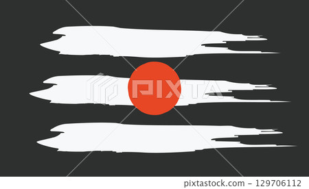 Tripundra symbol on black background. Lord Shiva tilak with Red Bindu. Hindu spiritual vector illustration. Tripundra symbol on black background. Lord Shiva tilak with Red Bindu. Hindu spiritual vector illustration. 129706112