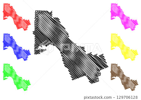 Nipissing District (Canada, Ontario Province, North America) map vector illustration, scribble sketch Nipissing map Nipissing District (Canada, Ontario Province, North America) map vector illustration, scribble sketch Nipissing map 129706128