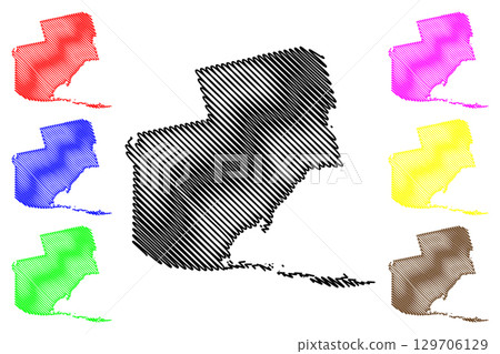 Norfolk County (Canada, Ontario Province, North America) map vector illustration, scribble sketch Norfolk map 129706129