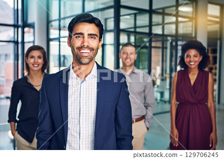 Business people, CEO and team portrait with diversity, businessman leader, smile and happy in career. Management, professional group and collaboration, international and happiness working together Business people, CEO and team portrait with diversity, businessman leader, smile and happy in career. Management, professional group and collaboration, international and happiness working together 129706245