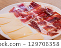 Spanish ham and cheese 129706358