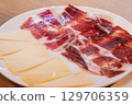 Spanish ham and cheese 129706359