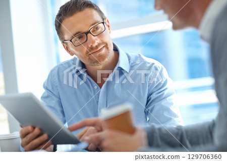 Planning, business people or tablet in office for invest strategy, finance growth or financial review. CEO, digital or manager on tech for collaboration, social media or network blog networking Planning, business people or tablet in office for invest strategy, finance growth or financial review. CEO, digital or manager on tech for collaboration, social media or network blog networking 129706360