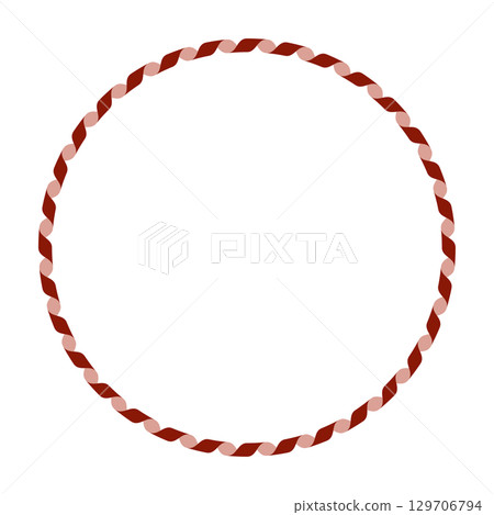 Stylish red and pink ribbon string circular frame 129706794