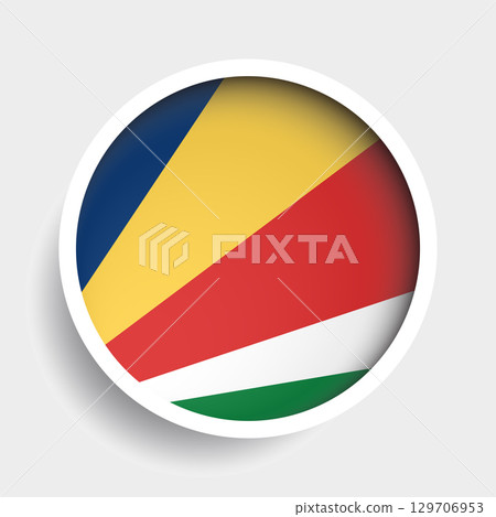 Flag of Seychelles, round icon with shadow, national symbol 129706953