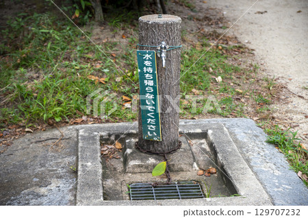 Hand washing faucet in the park Hand washing faucet in the park 129707232
