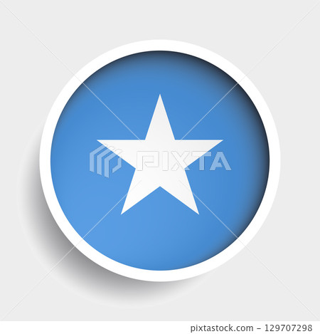 Flag of Somalia, round icon with shadow, national symbol 129707298