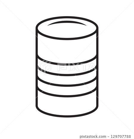 Outline illustration of a closed tin can. Outline illustration of a closed tin can. 129707788