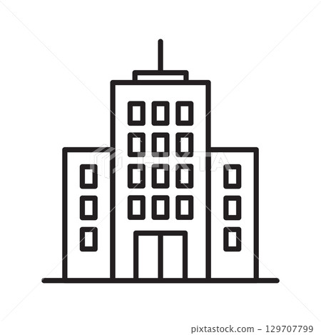 Skyscraper building line icon. illustration Skyscraper building line icon. illustration 129707799