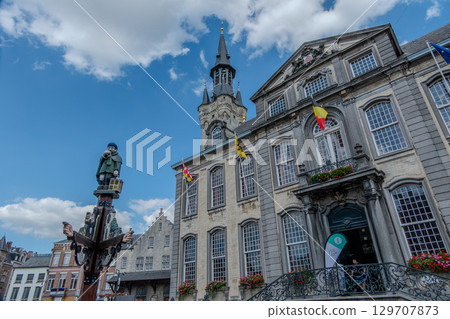 Belgium, Lier, Lier Town Hall is a civil building built in the Rococo style on the Grand Place. 129707873