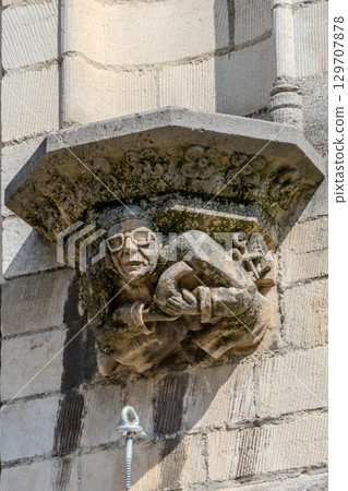 Belgium, Lier, Gargoyle with glasses on Saint Gummarus Church. 129707878