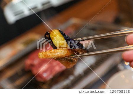 Stir-fried Potatoes, Eggplant, and Peppers. Chinese food Stir-fried Potatoes, Eggplant, and Peppers. Chinese food 129708158