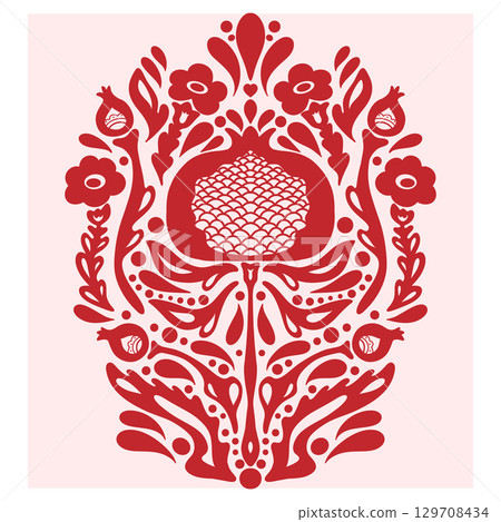 decorative frame with pattern 129708434