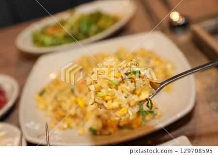 Chinese food. Egg fried rice 129708595