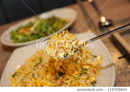Chinese food. Egg fried rice 129708604