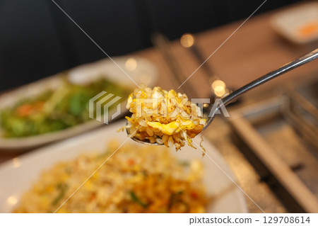 Chinese food. Egg fried rice Chinese food. Egg fried rice 129708614