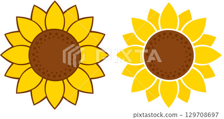 Simple sunflower vector illustration 129708697