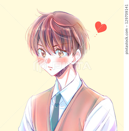 一臉嚴肅的男學生，小風 129709141