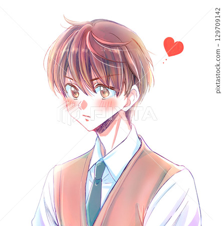 一臉嚴肅的男學生，小風 129709142